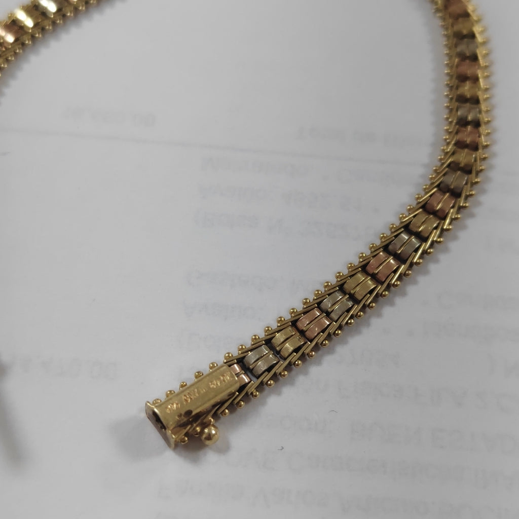 PULSERA ORO COMBINADO 14 K 10.1 GRMS (SEMINUEVO)
