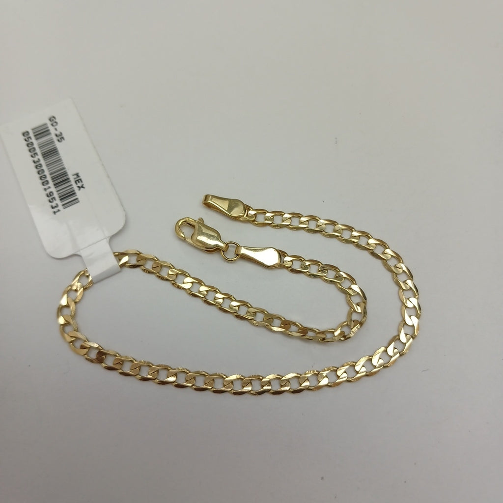 PULSERA TEJIDO BARBADA 14K 21 CM 3.7 GR (NUEVO)