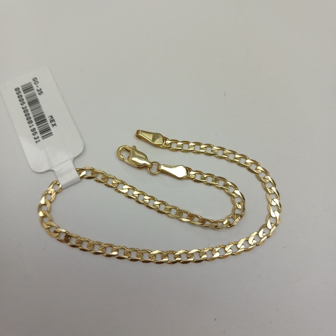 PULSERA TEJIDO BARBADA 14K 21 CM 3.7 GR (NUEVO)