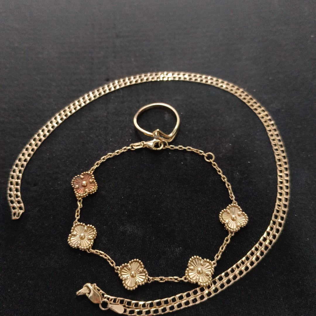ANILLITO, CADENA, PULSERA ORO 14 K 10.6 GRMS (SEMINUEVO)