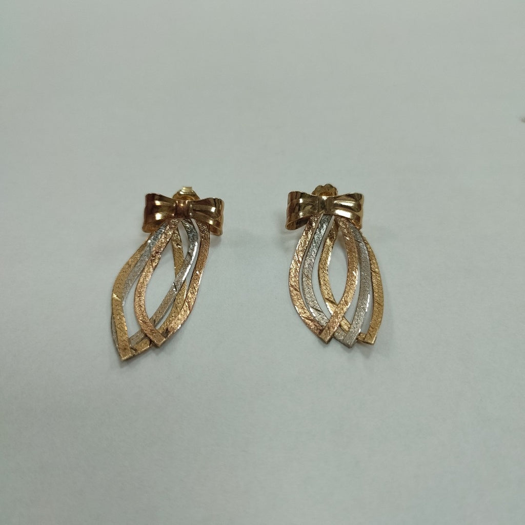ARETES PAR ORO, ORO COMBINADO 10 K 4.5 GRMS (SEMINUEVO)