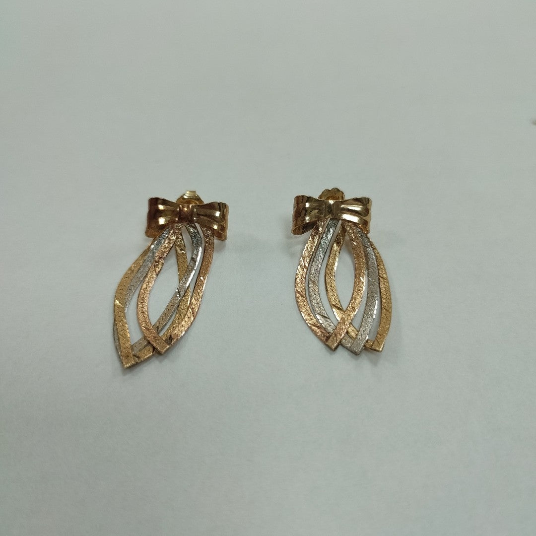 ARETES PAR ORO, ORO COMBINADO 10 K 4.5 GRMS (SEMINUEVO)