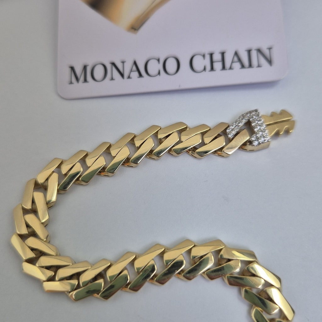 PULSERA CABALLERO MONACO ORO 14K 11.3 (NUEVO)