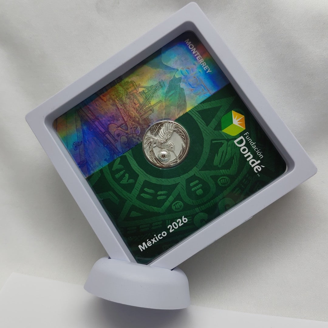 MEDALLA CONMEMORATIVA FRD FÚTBOL MOTIVO COLIBRI PLATA .925 8 GR (NUEVO)