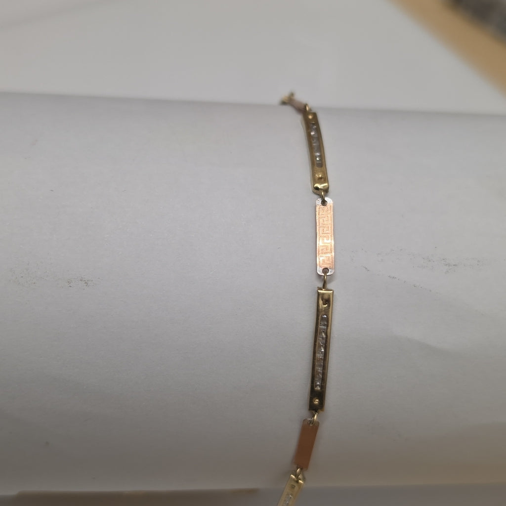 PULSERA ORO COMBINADO 10 K 2.9 GRMS (SEMINUEVO)