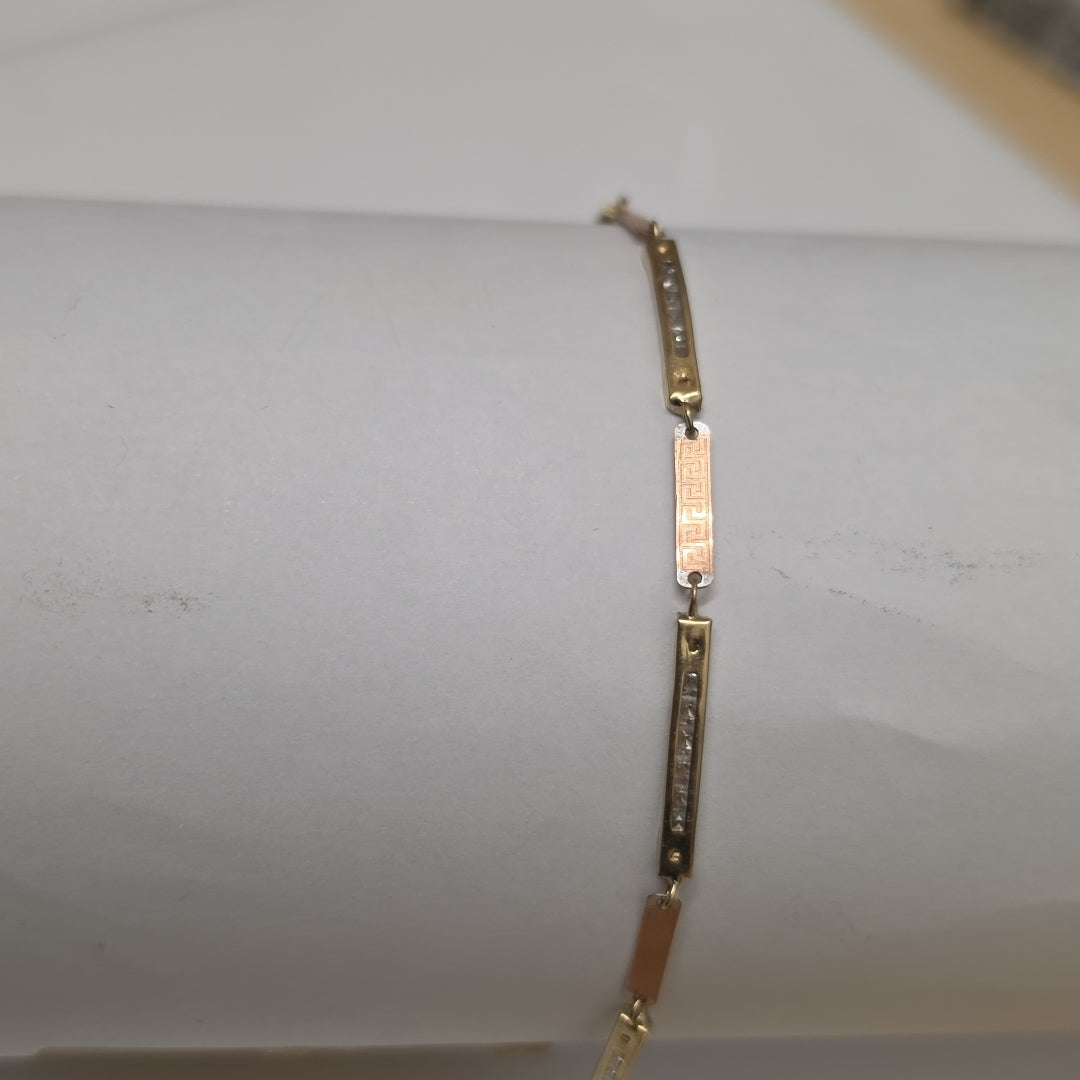 PULSERA ORO COMBINADO 10 K 2.9 GRMS (SEMINUEVO)