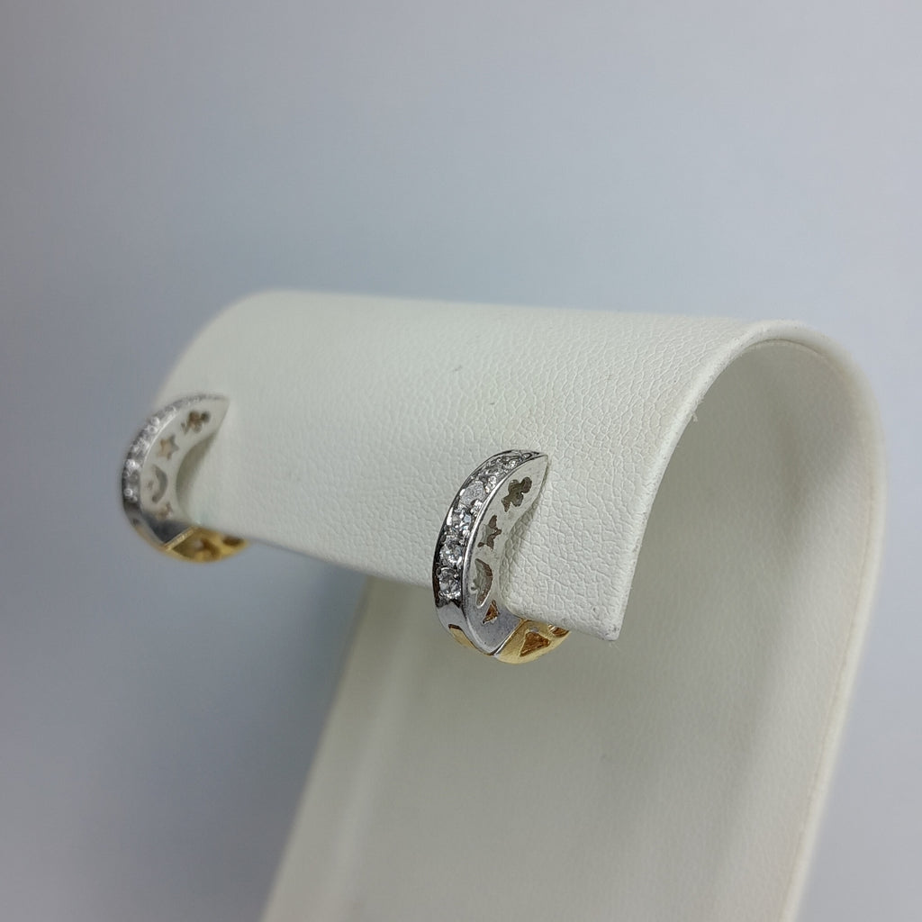 ARRACADAS PAR ORO, ORO BLANCO 14 K 3.9 GRMS (SEMINUEVO)