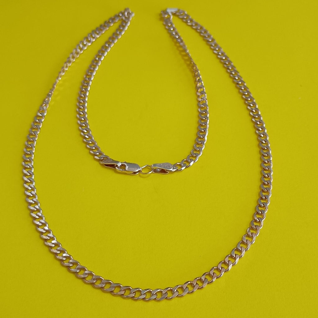 CADENA TEJIDO BARBADO PLATA .925 60 CM 13.6 GR (NUEVO)