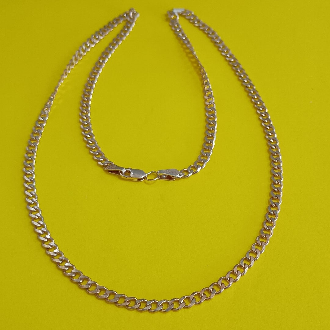 CADENA TEJIDO BARBADO PLATA .925 60 CM 13.6 GR (NUEVO)