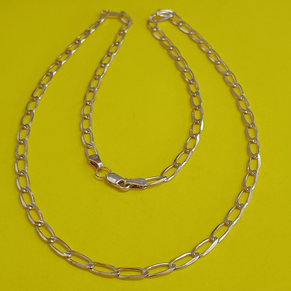 CADENA TEJIDO ESLABONES PLATA .925 60 CM 10.8 GR (NUEVO)