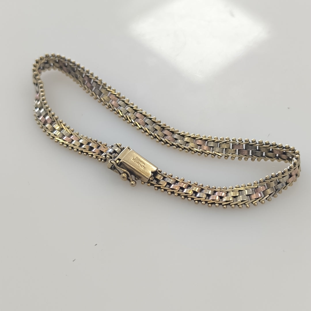 PULSERA ORO COMBINADO 14 K 18.3 GRMS (SEMINUEVO)