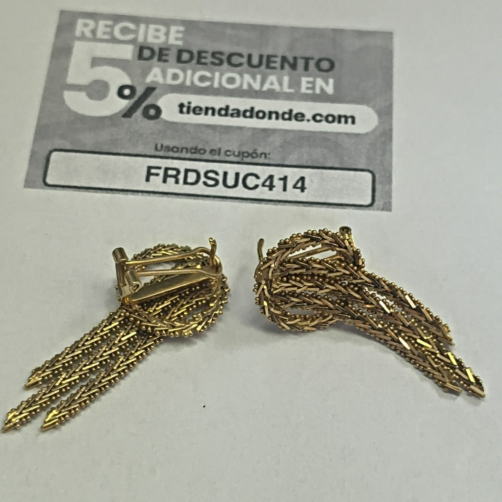 ARETES PAR ORO 14 K 12 GRMS (SEMINUEVO)