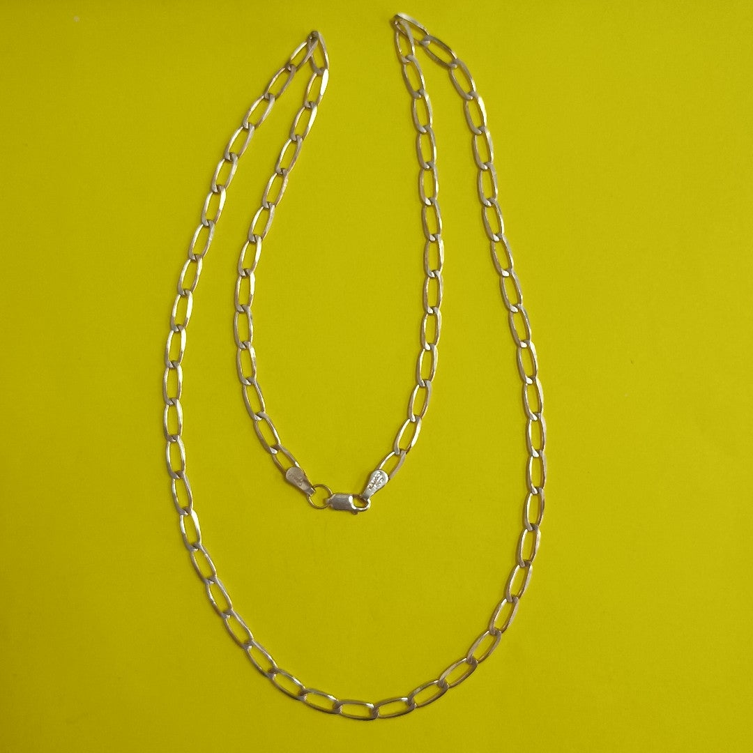 CADENA TEJIDO ESLABONES PLATA .925 60 CM 10.6 GR (NUEVO)