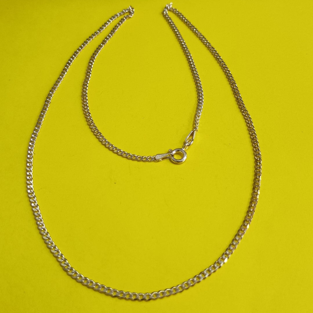 CADENA TEJIDO BARBADO PLATA .925 55 CM 5.4 GR (NUEVO)