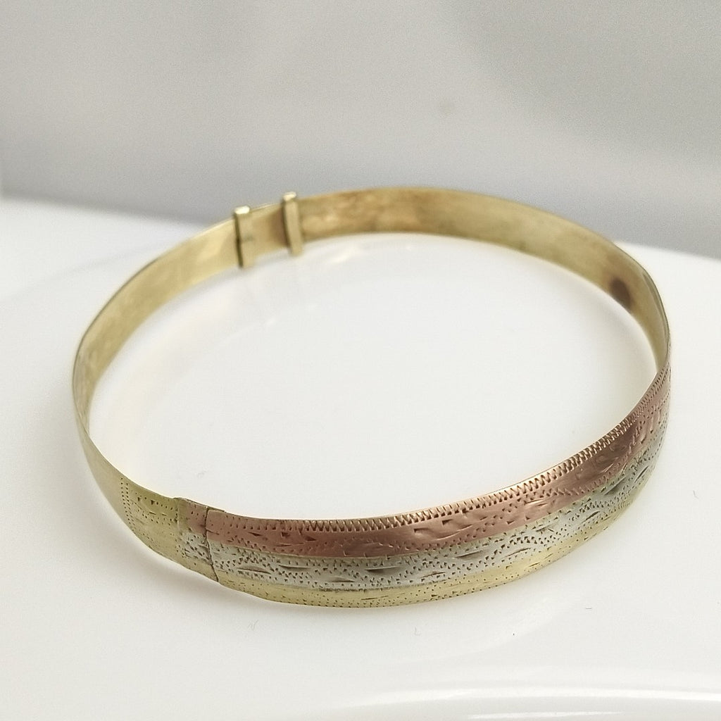 PULSERA RIGIDA ORO,ORO COMBINADO 10 K 8,70 GRMS (SEMINUEVO)