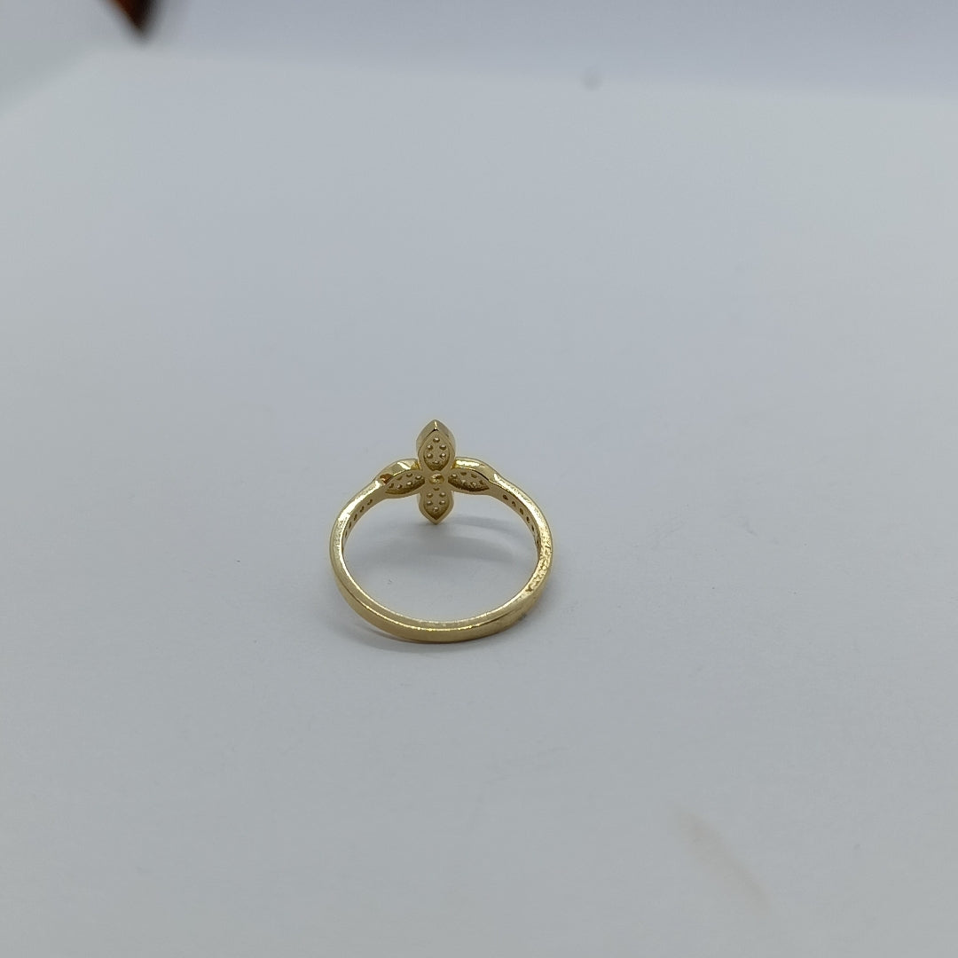 ANILLO ANILLITO FLOR C CIRCONIAS 14K 7 TALLA 1.9 GR (NUEVO)