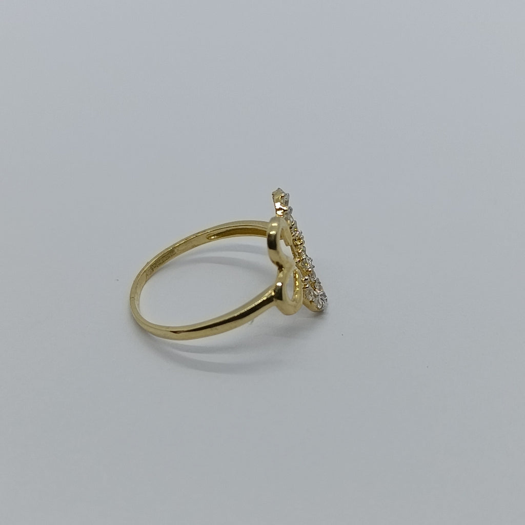 ANILLOS FIG FLOR C CIRCONIAS 14K TALLA 8 1.5 GR (NUEVO)