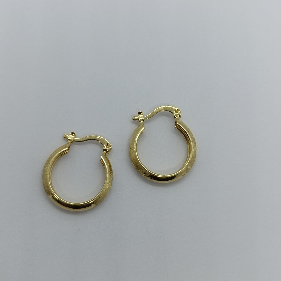 ARETES TEJIDO ARRACADA SATINADA 14K 2.6 GR (NUEVO)