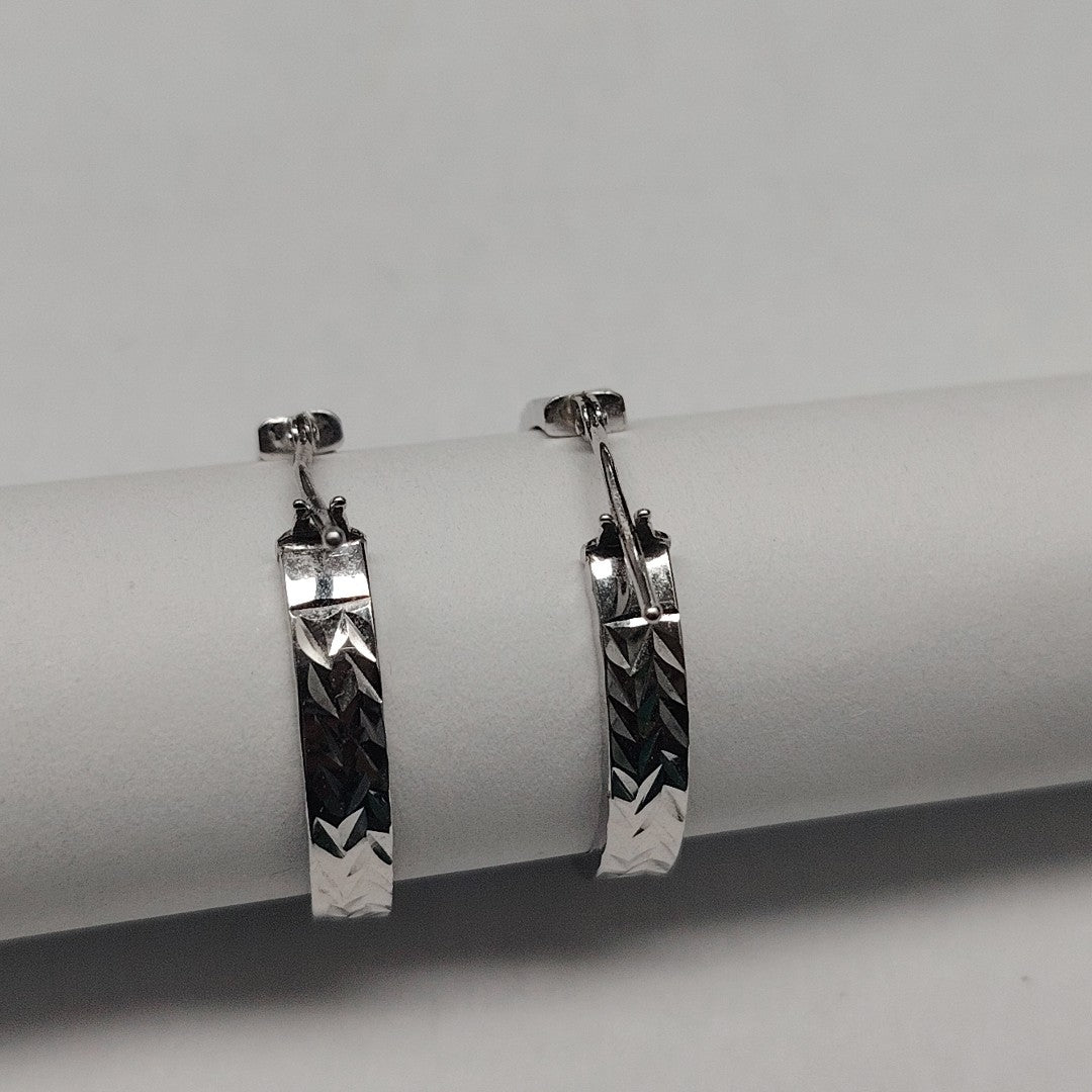 ARRACADAS PAR ORO, ORO BLANCO 14 K 2.1 GRMS (SEMINUEVO)