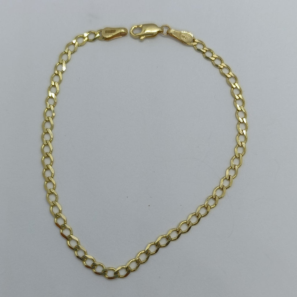 PULSERA TEJIDO BARBADA 14K 21 CM 3.8 GR (NUEVO)
