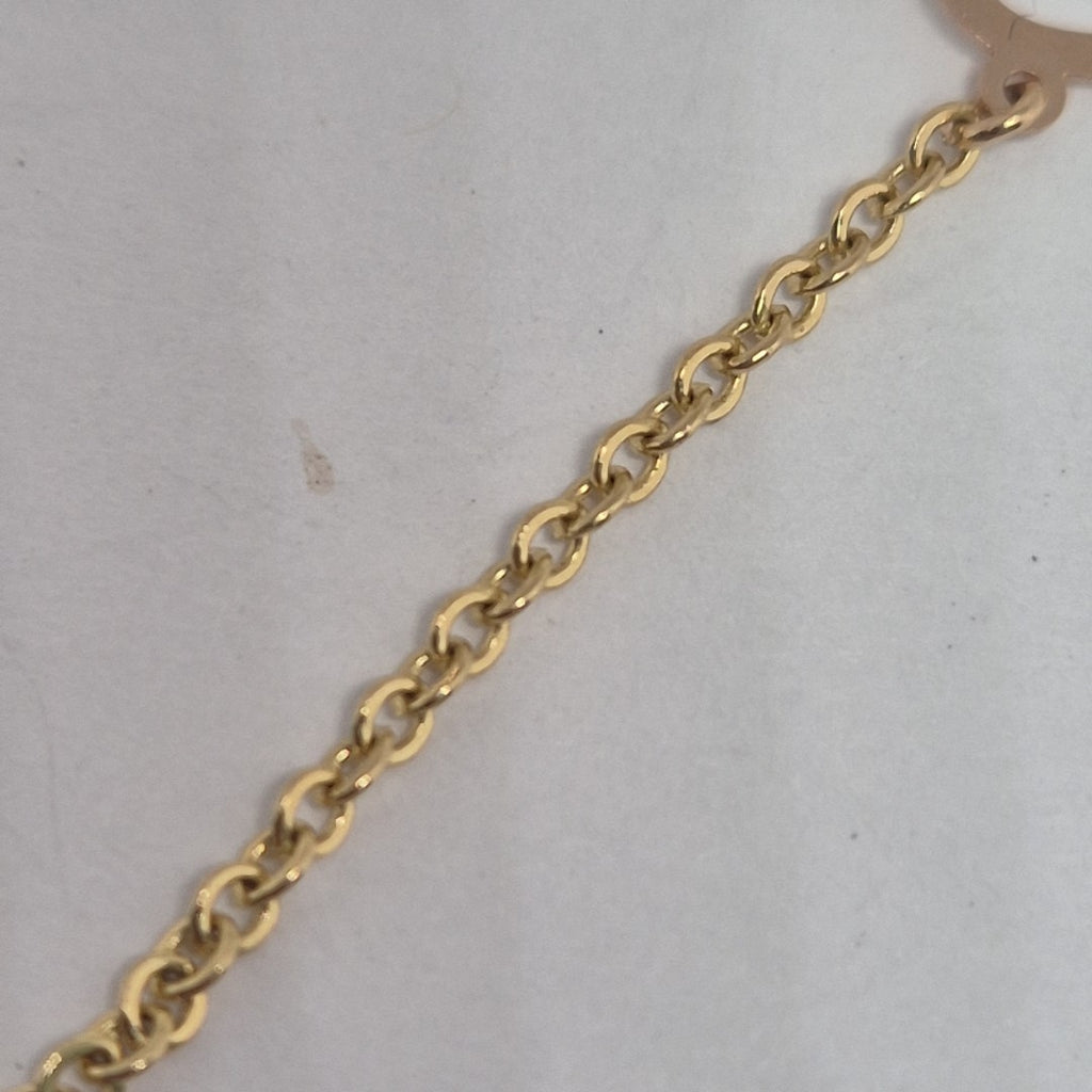 PULSERA ESPECIAL CON CORAZONES CONBINADOS 14K 18 CM 1.7 GR (NUEVO)