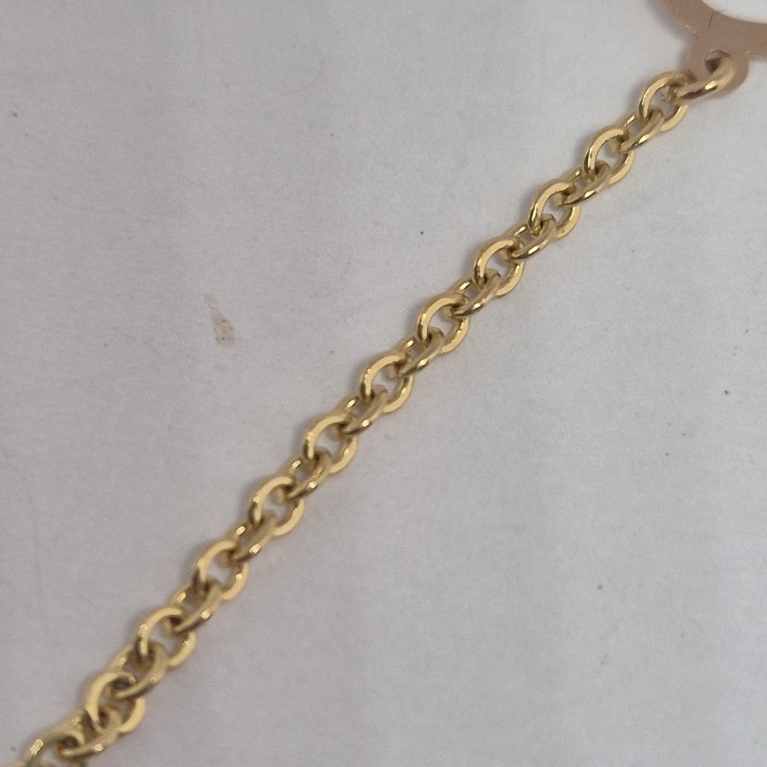PULSERA ESPECIAL CON CORAZONES CONBINADOS 14K 18 CM 1.7 GR (NUEVO)