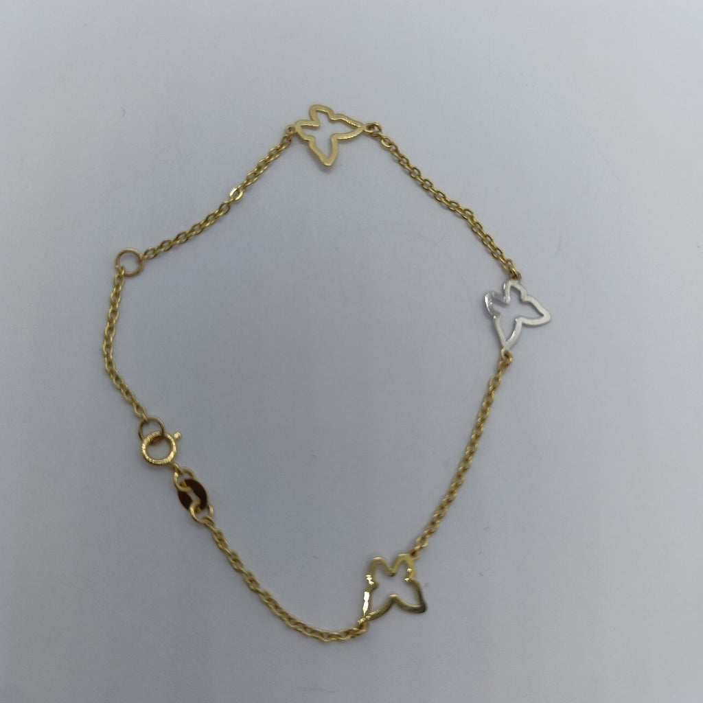 PULSERA ESPECIAL C MARIPOSAS 14K 18 CM 1.7 GR (NUEVO)