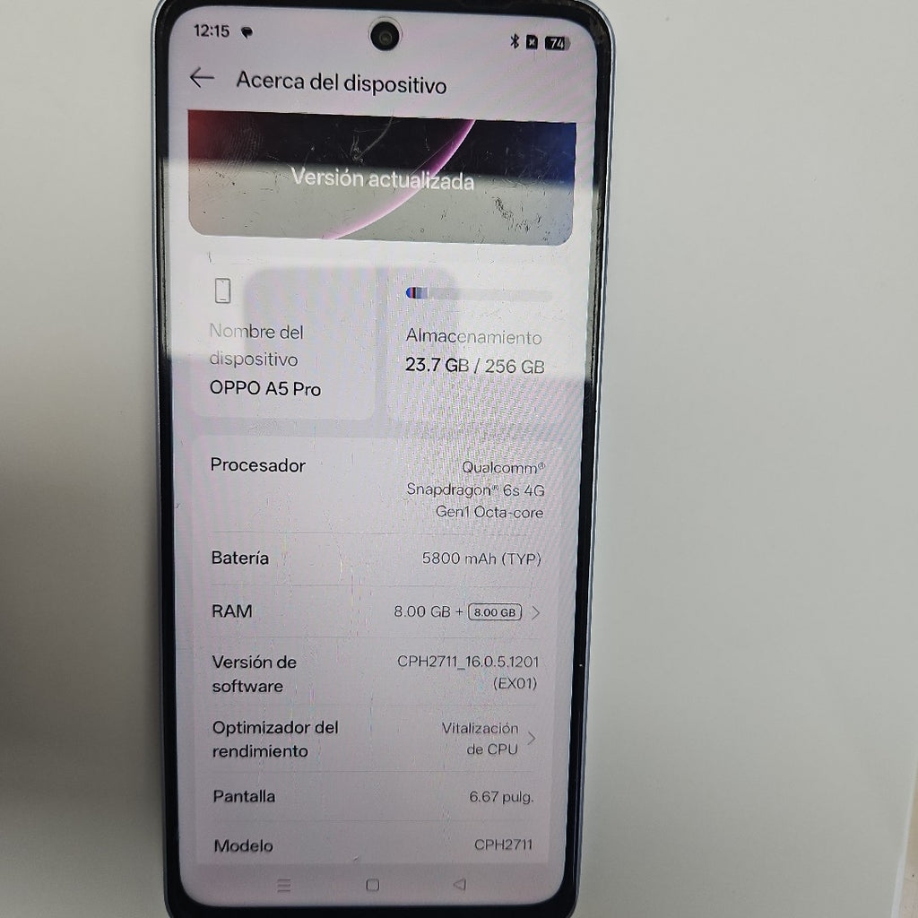 CELULAR OPPO A5 PRO CPH2711 (2025) 256 GB 8 GB RAM (SEMINUEVO)