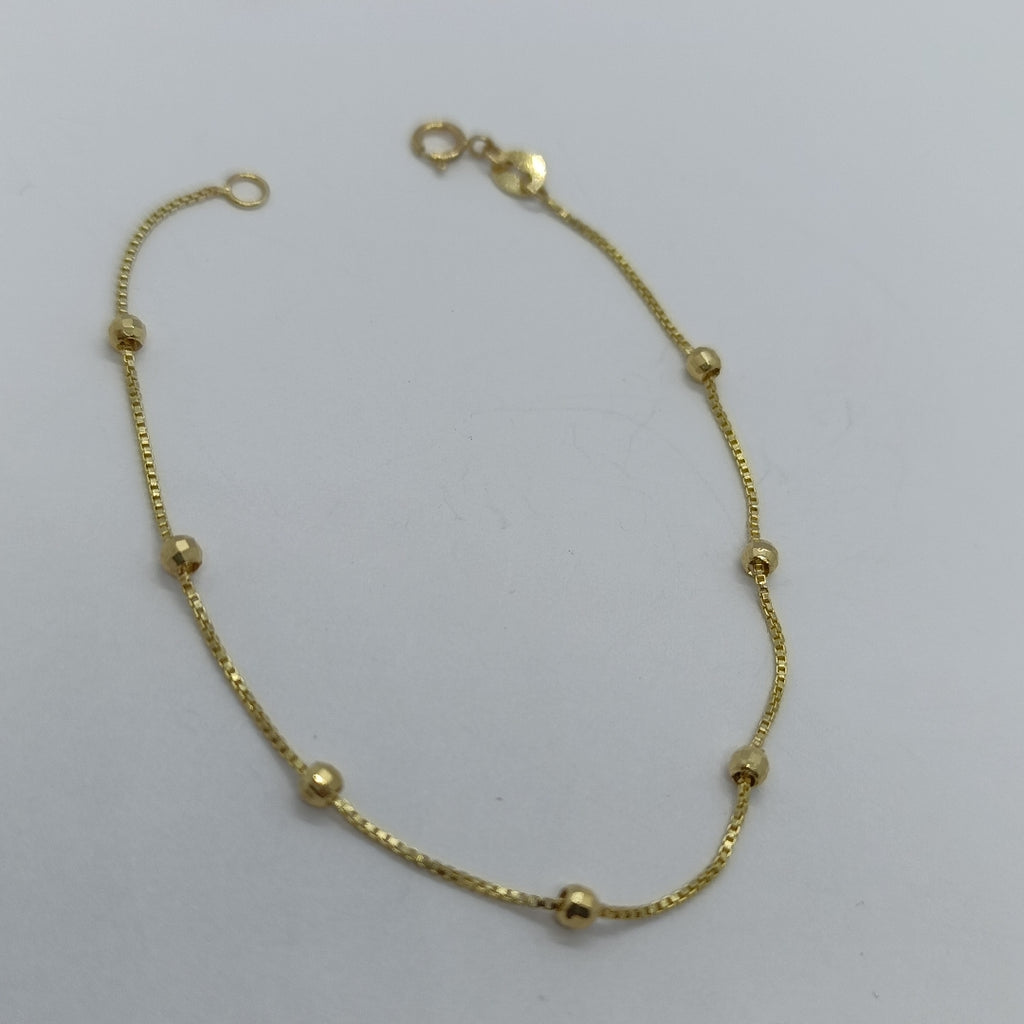 PULSERA ESPECIAL CON BOLITAS 14K 18 CM 1.4 GR (NUEVO)