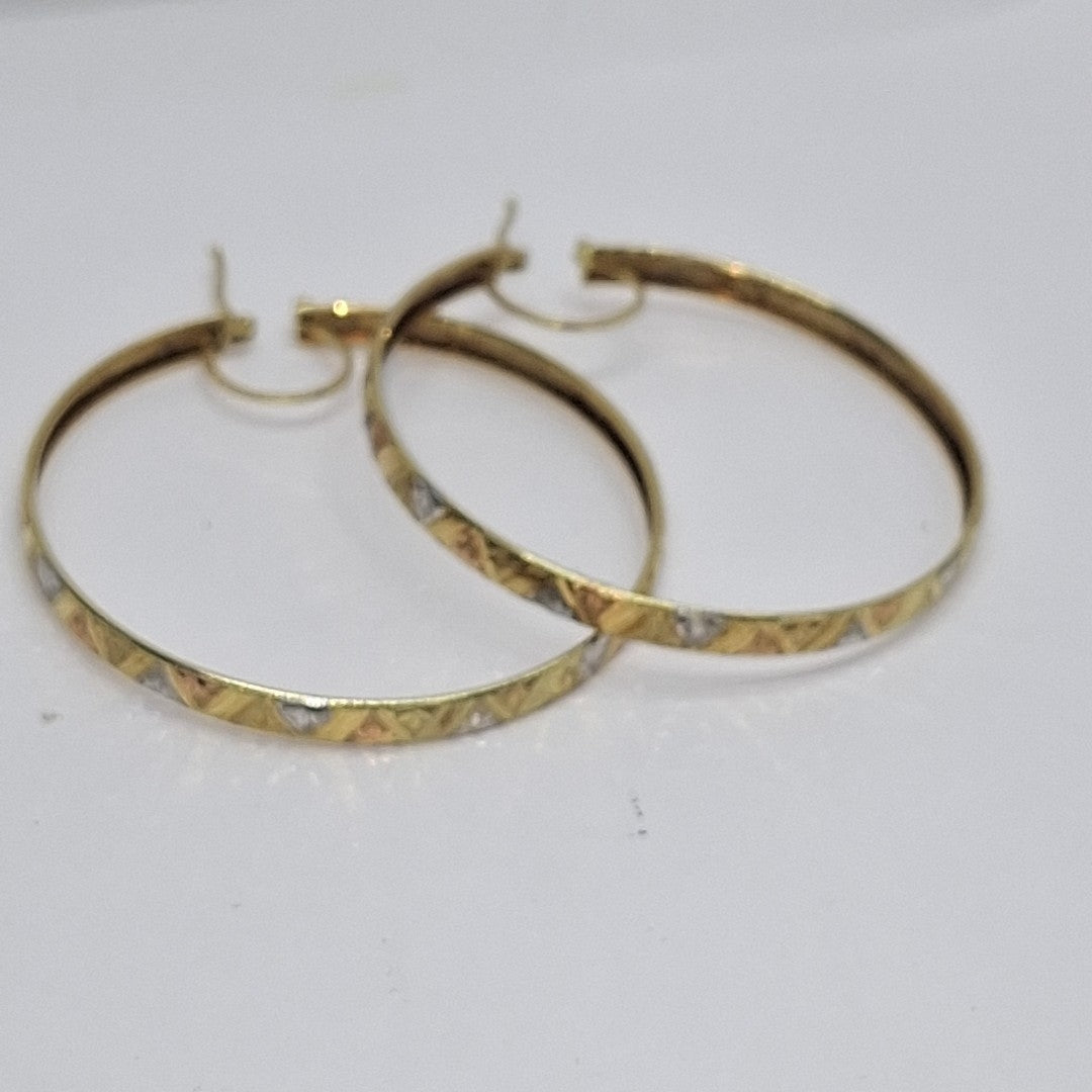 ARRACADAS PAR ORO, ORO COMBINADO 10 K 4.4 GRMS (SEMINUEVO)