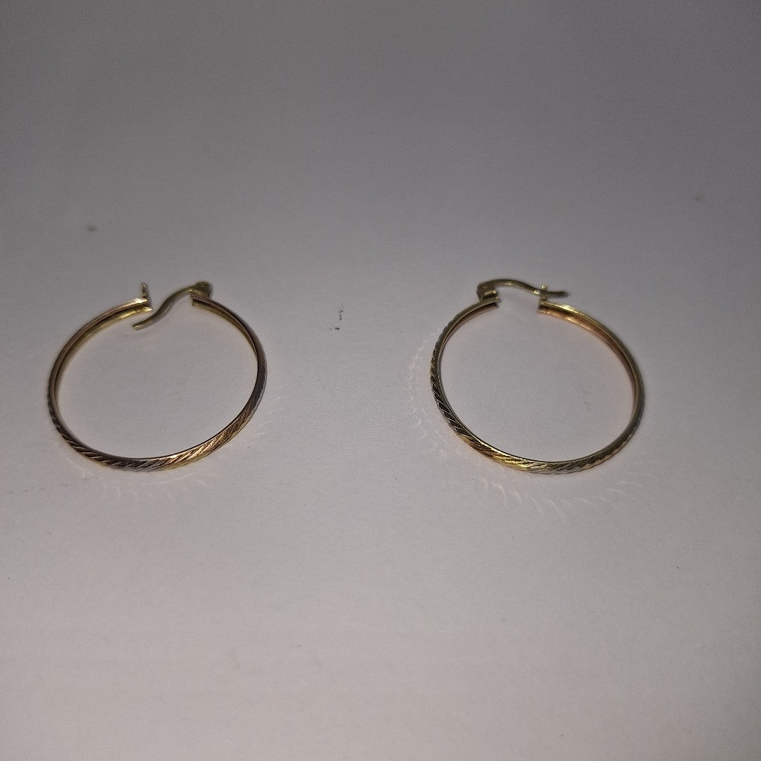 ARRACADAS PAR ORO COMBINADO 14 K 2.1 GRMS (SEMINUEVO)