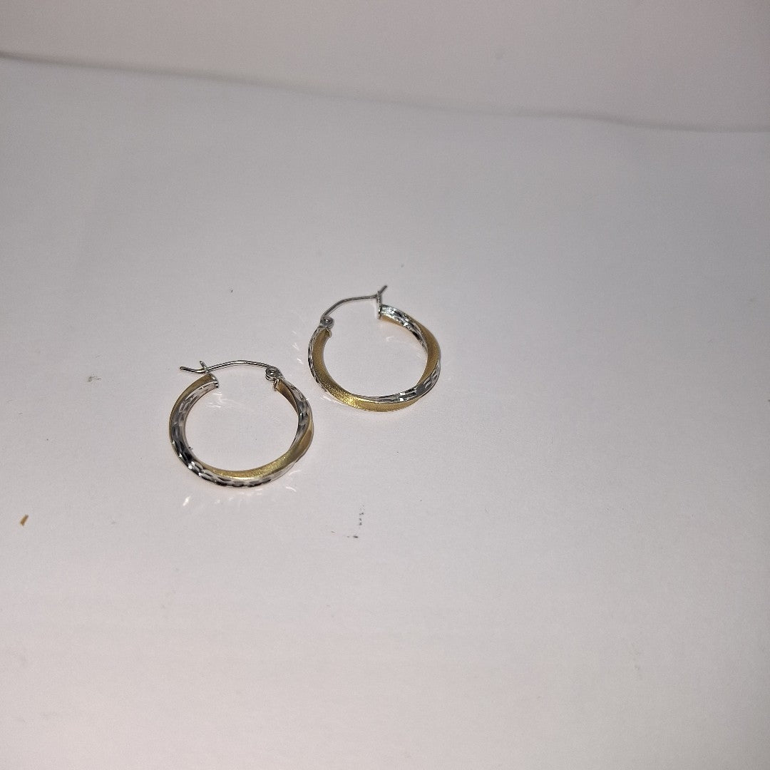 ARRACADAS PAR ORO, ORO COMBINADO 14 K 1.5 GRMS (SEMINUEVO)