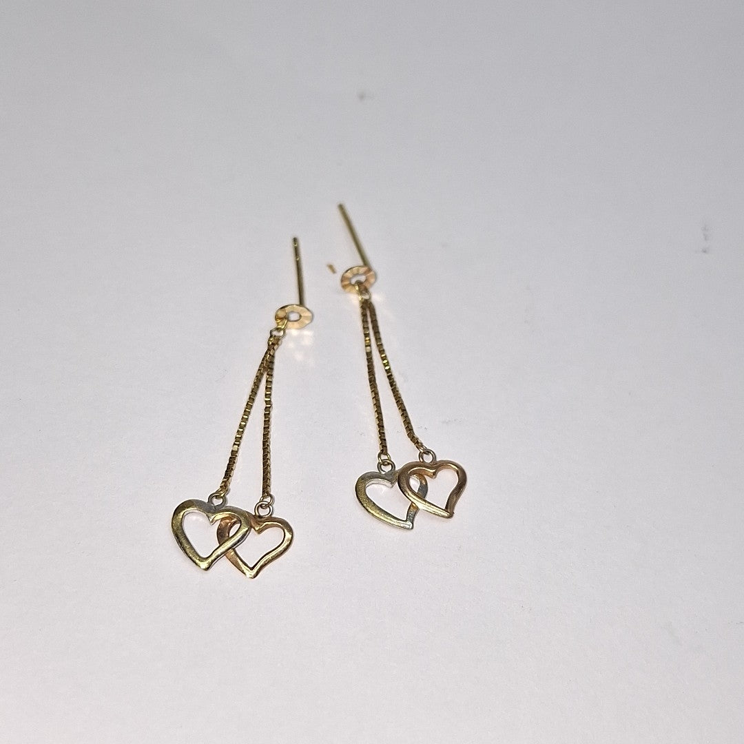 K1 1,40 GRMS 14 K ESPECIFICACIONES COMPLEMENTARIAS PAR DE ARETES CON COLGANTE CO (SEMINUEVO)