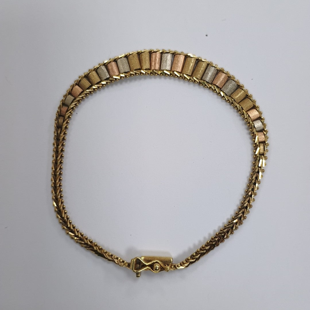 PULSERA ORO COMBINADO 10 K 7,50 GRMS (SEMINUEVO)
