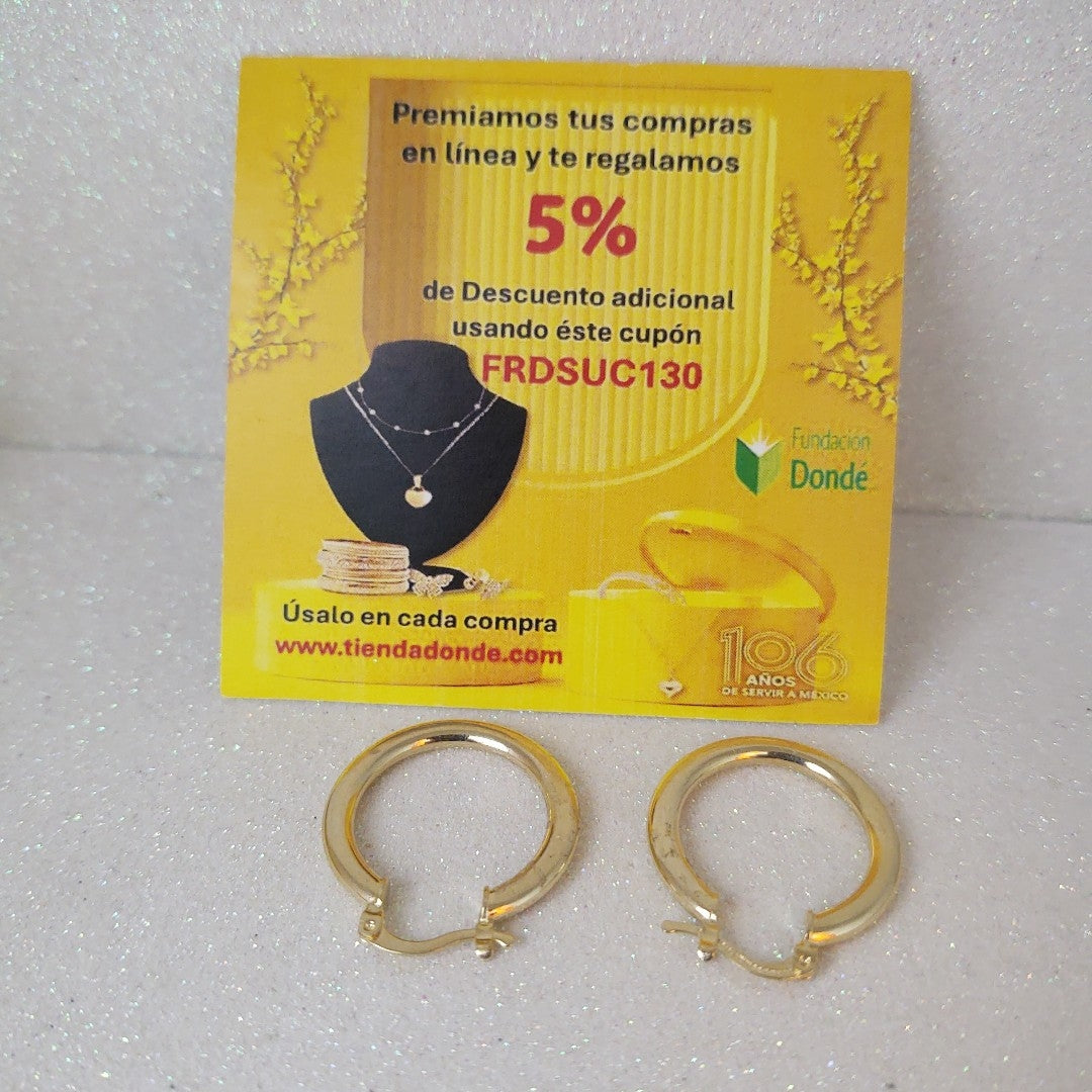 ARETES TEJIDO ARRACADA LISA 14K 2 GR (NUEVO)