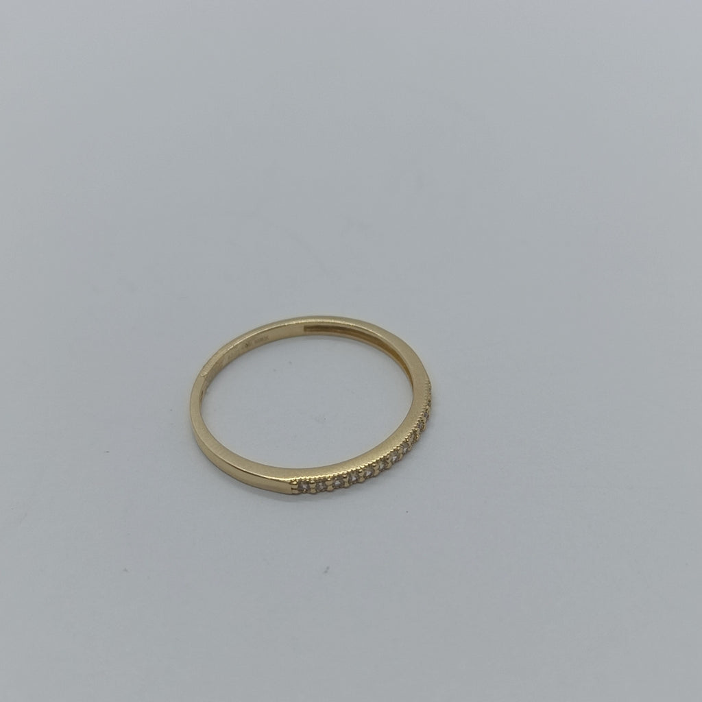 ANILLO ARGOLLA C CIRCONIAS 14K 9 TALLA 1.3 GR (NUEVO)