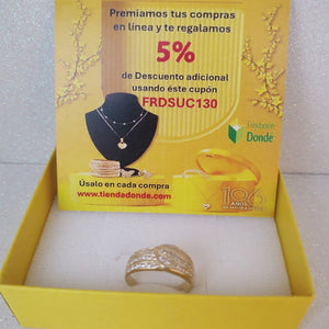 ANILLOS C CIRCONIAS 14K TALLA 8 3.1 GR (NUEVO)