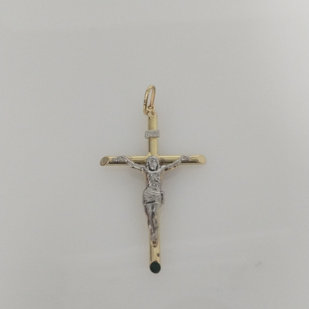 CRUZ, DIJE ORO, ORO COMBINADO 14 K 2.8 GRMS (SEMINUEVO)