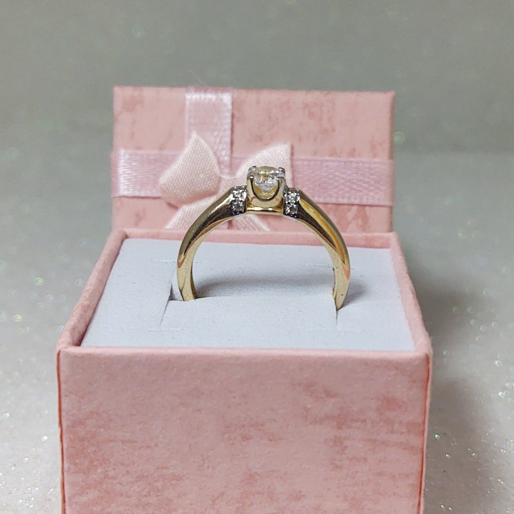 ANILLO ANILLITO C CIRCONIAS 14K 7 TALLA 2.3 GR (NUEVO)