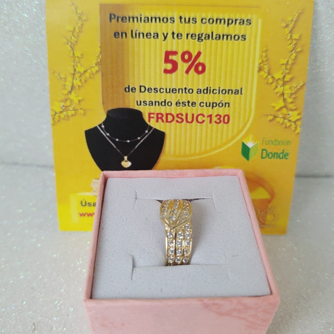 ANILLOS C CIRCONIAS 14K TALLA 7 2.9 GR (NUEVO)