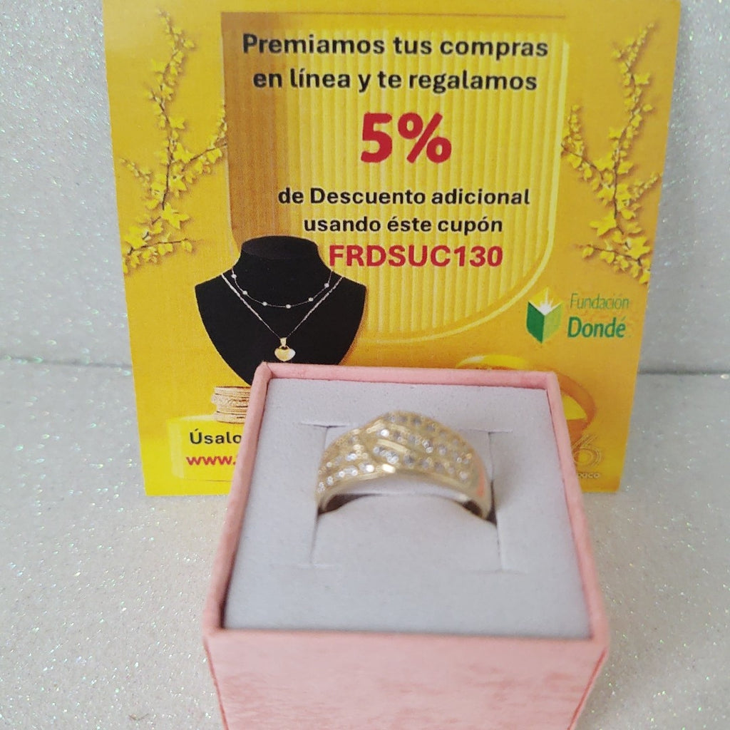 ANILLOS C CIRCONIAS 14K TALLA 7 2.8 GR (NUEVO)