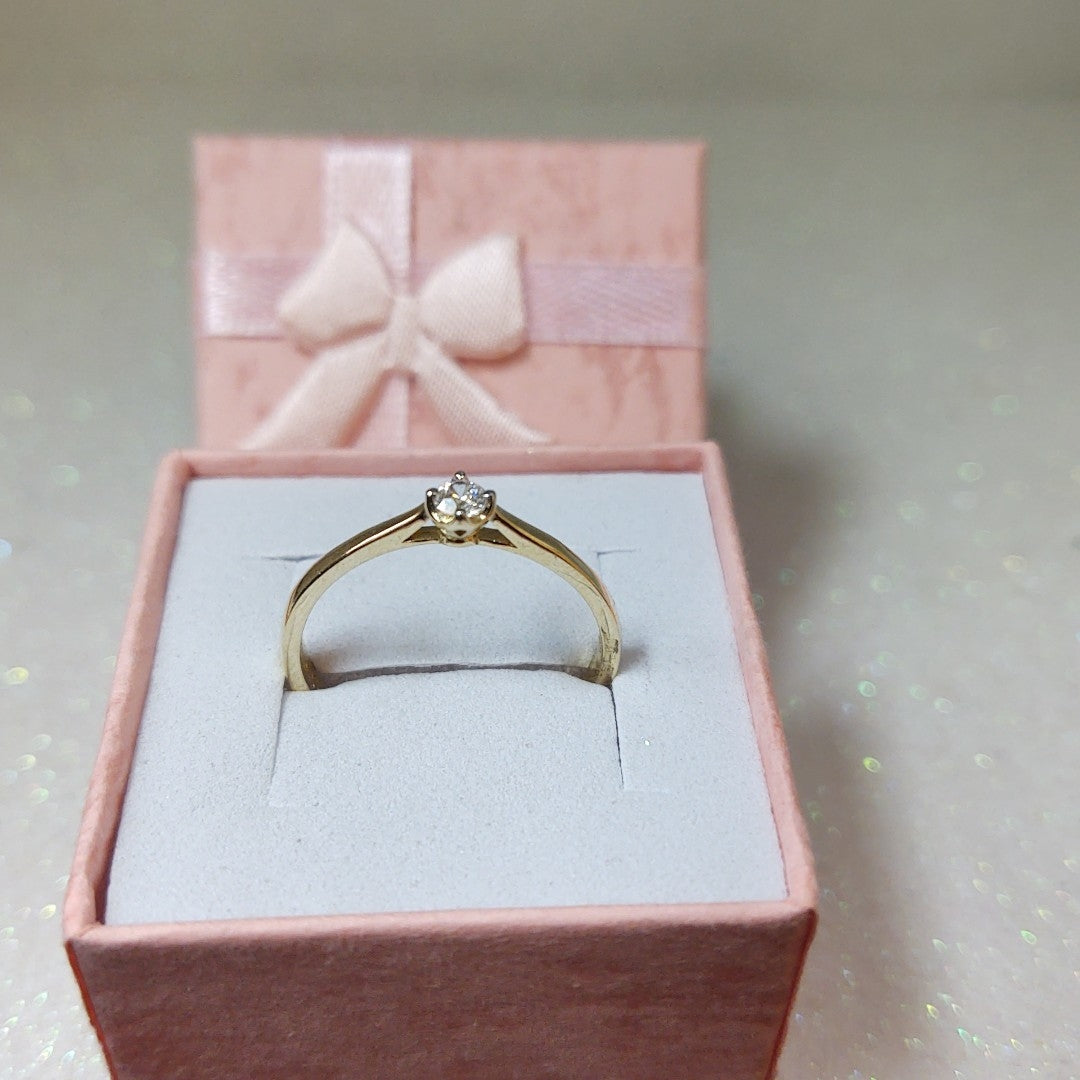 ANILLO ANILLITO SOLITARIO CIRCONIA 14K 8 TALLA 1.7 GR (NUEVO)