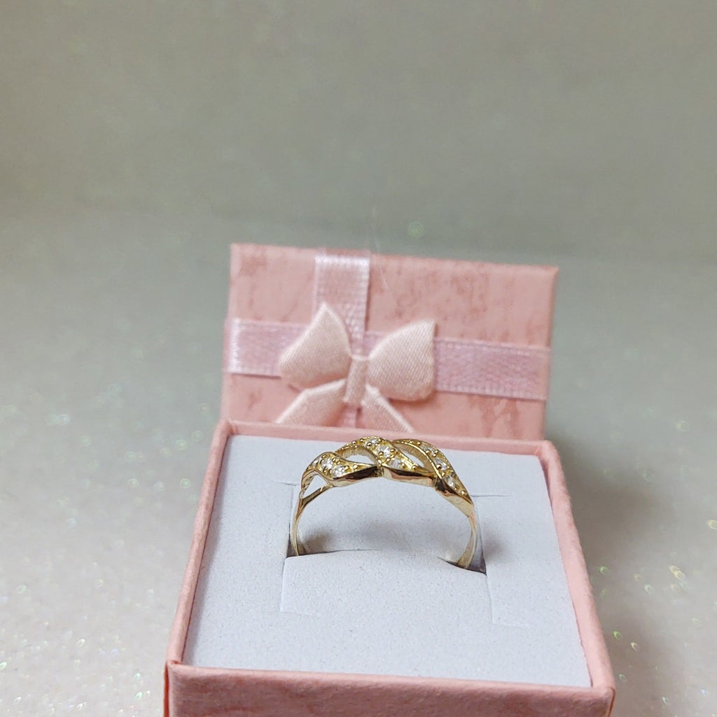 ANILLOS C CIRCONIAS 14K TALLA 7 1.3 GR (NUEVO)