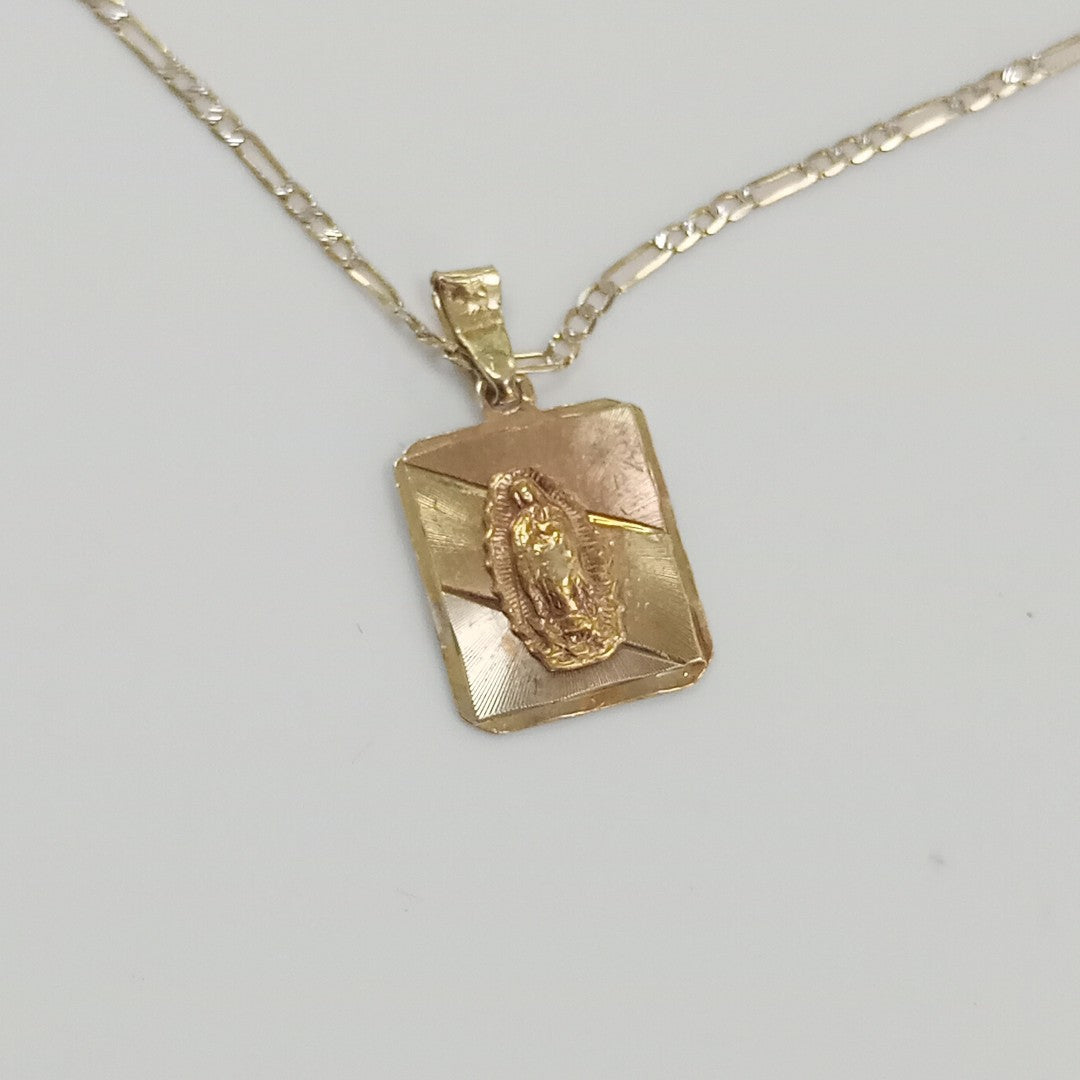 CADENA, MEDALLA RELIGIOSA ORO 14 K 2.6 GRMS (SEMINUEVO)