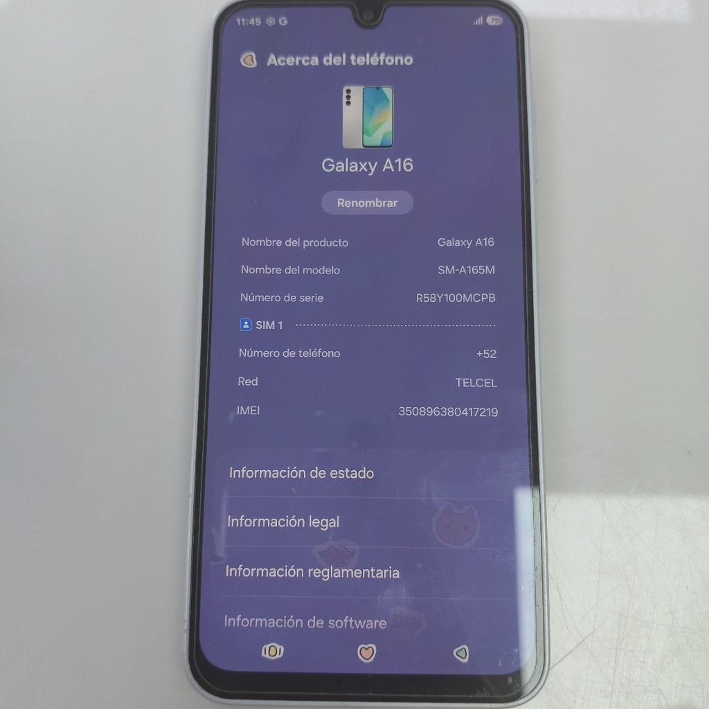 CELULAR SAMSUNG GALAXY A16 SM-A165M (2024) 128 GB 4 GB RAM (SEMINUEVO)