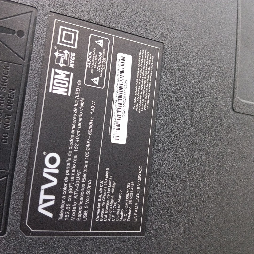 PANTALLA ATVIO ATV-60URF 60" LED FULL HD (SEMINUEVO)