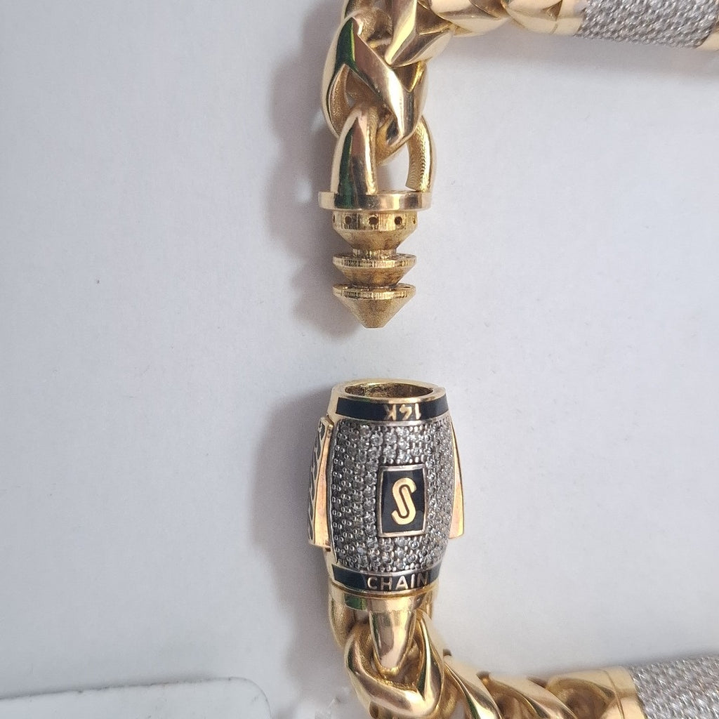 PULSERA CABALLERO MONACO ORO 14K 33.8 (NUEVO)