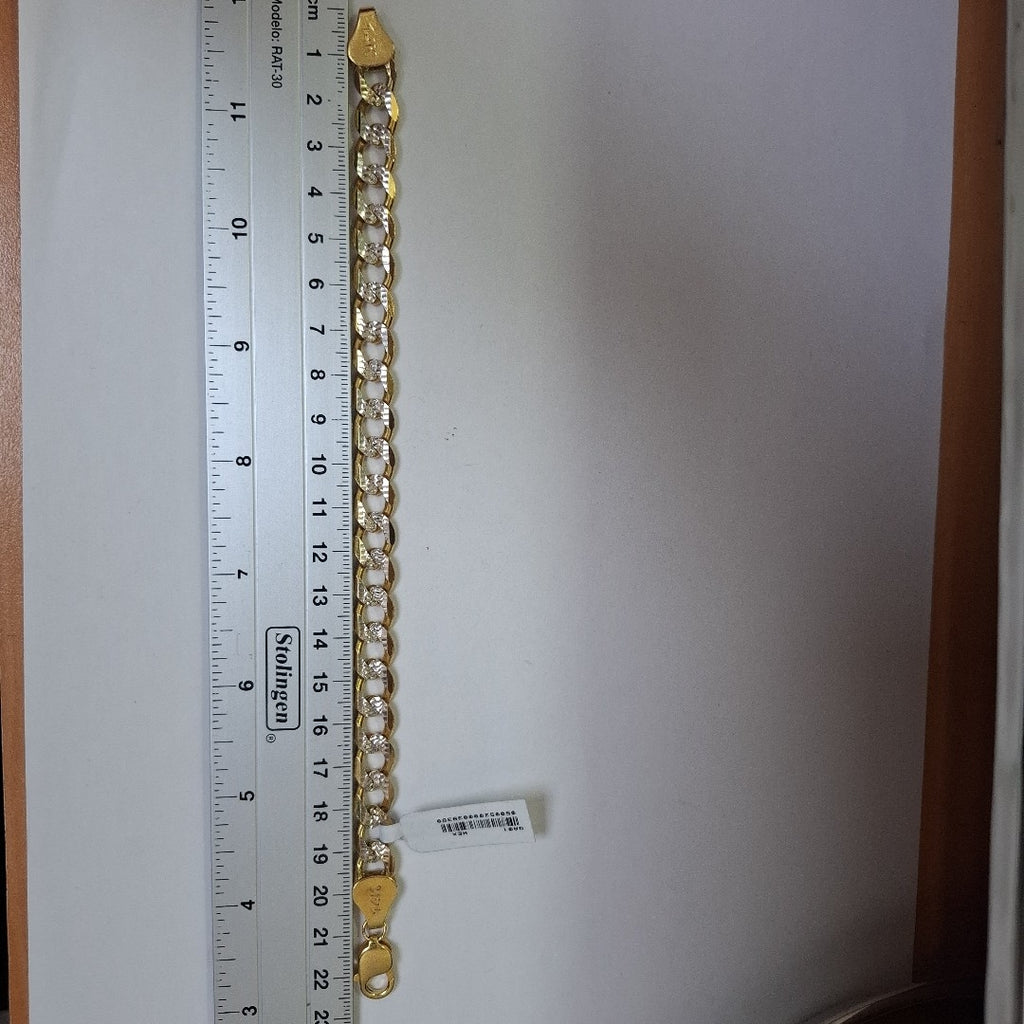 PULSERA BARBADA DIAMANTADA 14K 21 CM 31.7 GR (NUEVO)