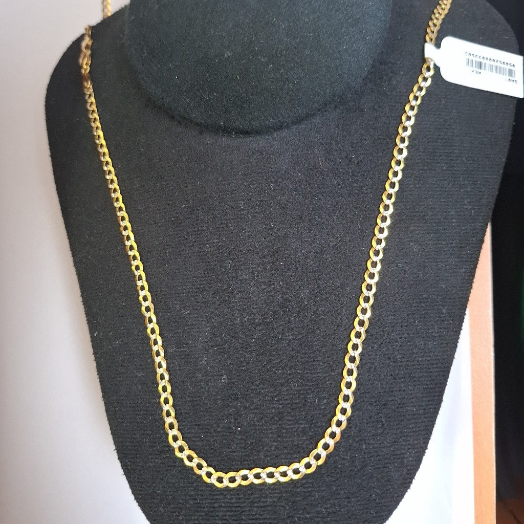 CADENAS BARBADA DIAMANTADA ORO 14K 60 CM 9.4 GR (NUEVO)