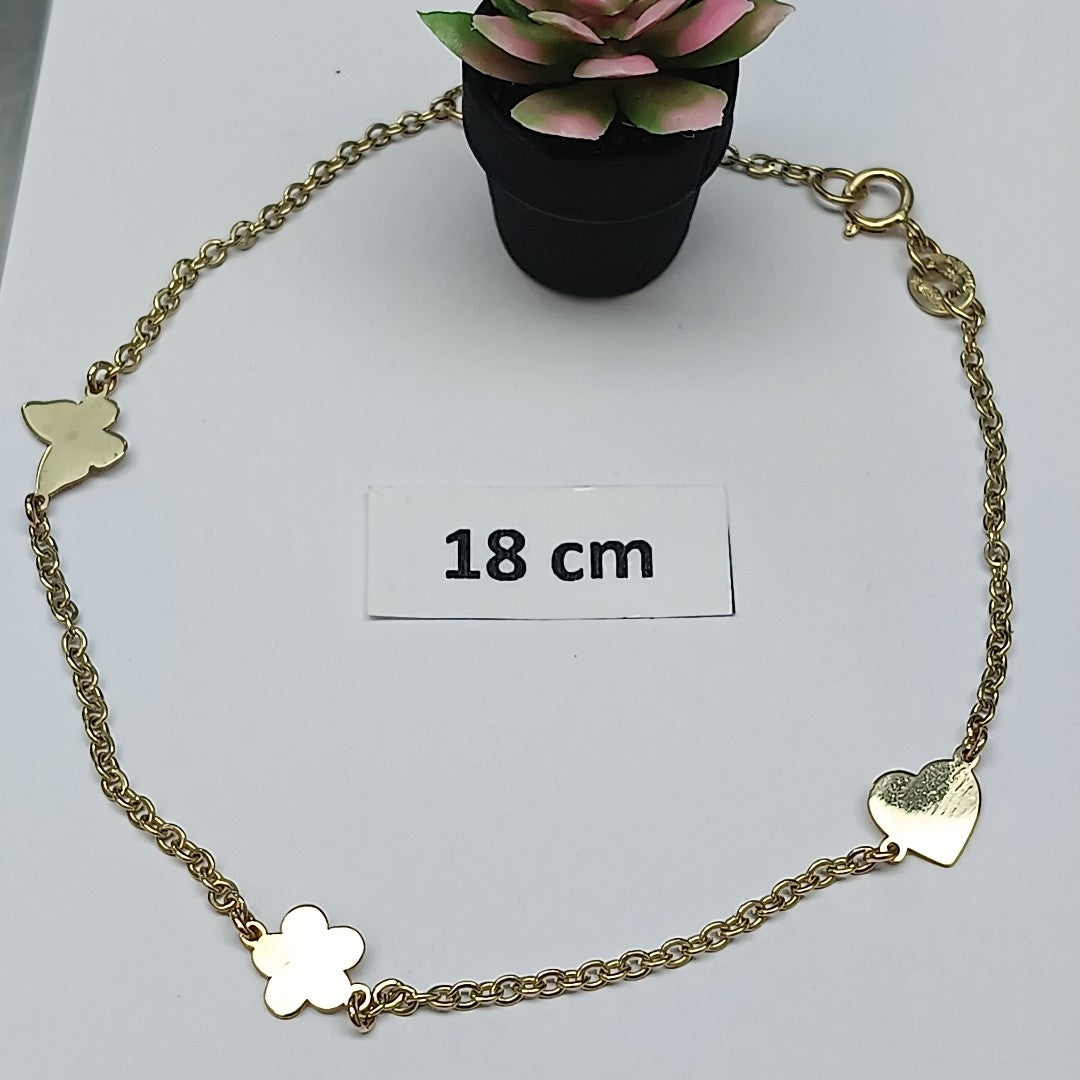 PULSERA ESPECIAL C FIGURAS 14K 18 CM 1.8 GR (NUEVO)